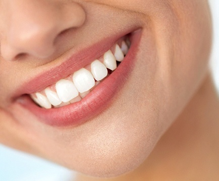 Close up of woman’s teeth