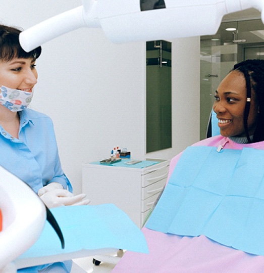 Woman at consultation with dentist