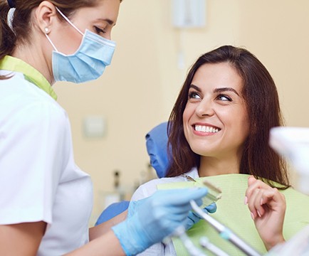 patient getting dental crown in Baltimore