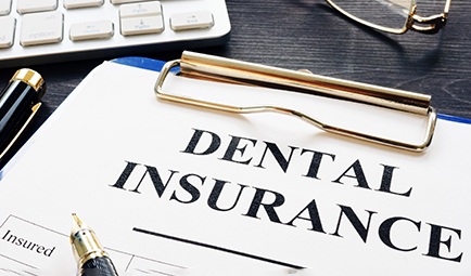 Dental insurance form on desk