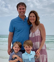 Doctor Ward and her family at the beach